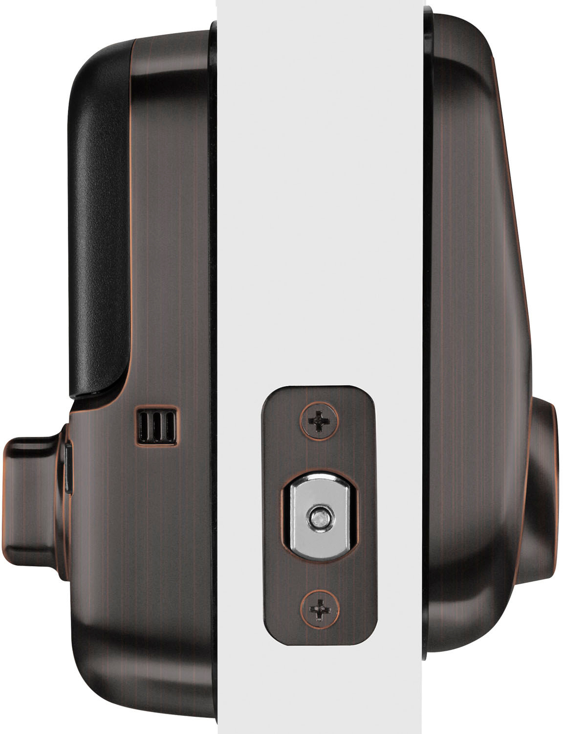 Angle. Yale - Real Living Assure Smart Lock Replacement Deadbolt with App/Keypad/Electronic Guest Key Access - Bronze.