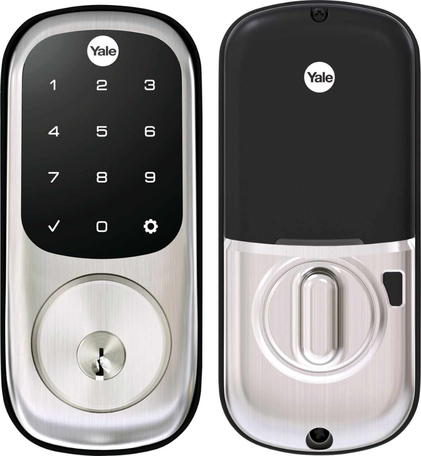 Yale - Real Living Assure Lock Deadbolt with Touchscreen Keypad and Z-Wave - Satin Nickel
