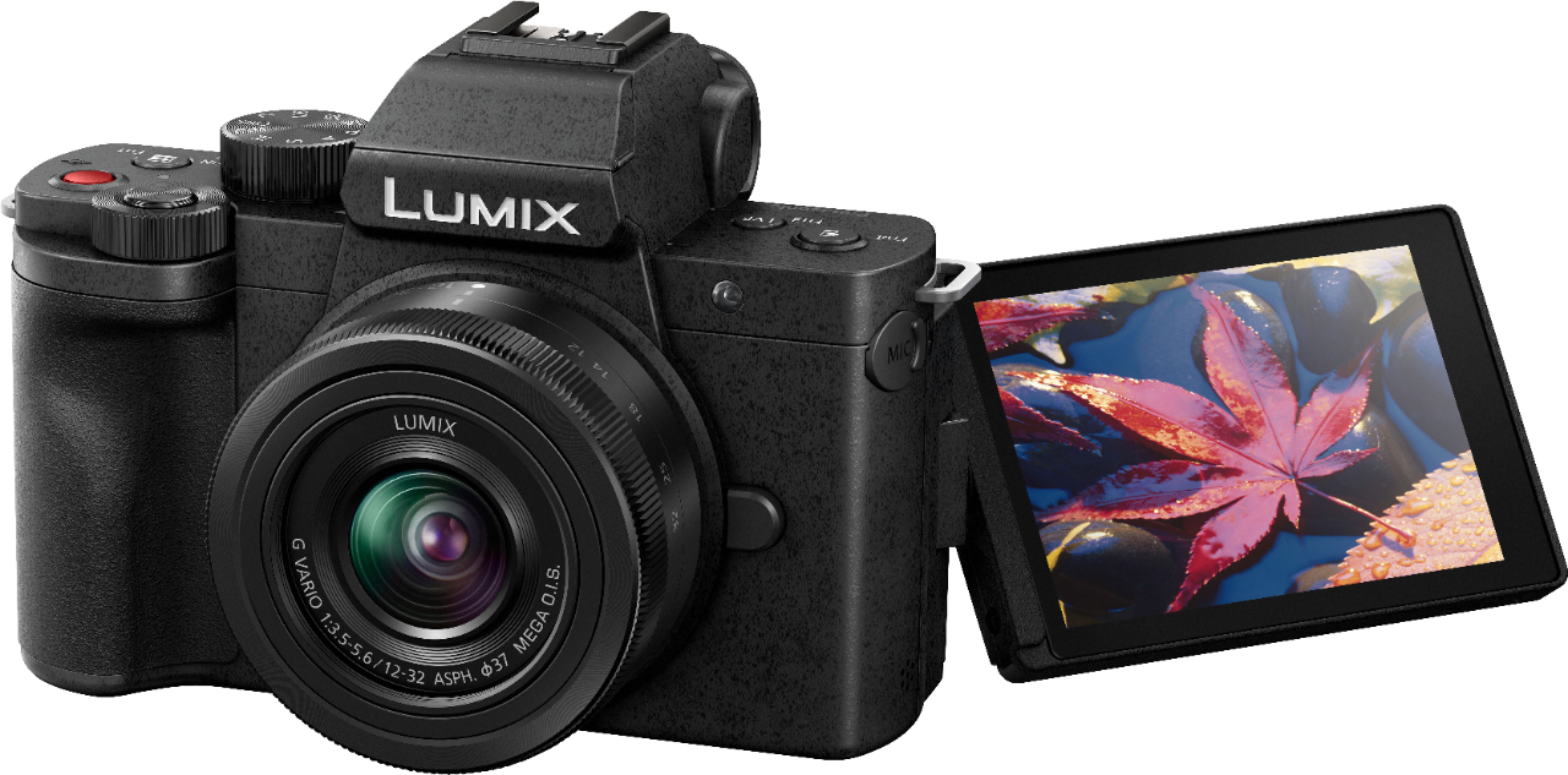 Panasonic Lumix G100 4K Mirrorless Vlogging Camera (Black) with Bluetooth  Tripod Grip, Built-in Mic & 12-32mm Lens, Micro Four Thirds Sensor, Flip