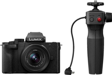 Panasonic - LUMIX G100 Mirrorless Camera for Photo, 4K Video and Vlogging, 12-32mm Lens, Tripod Grip Bundle – DC-G100VK - Black - Front_Zoom