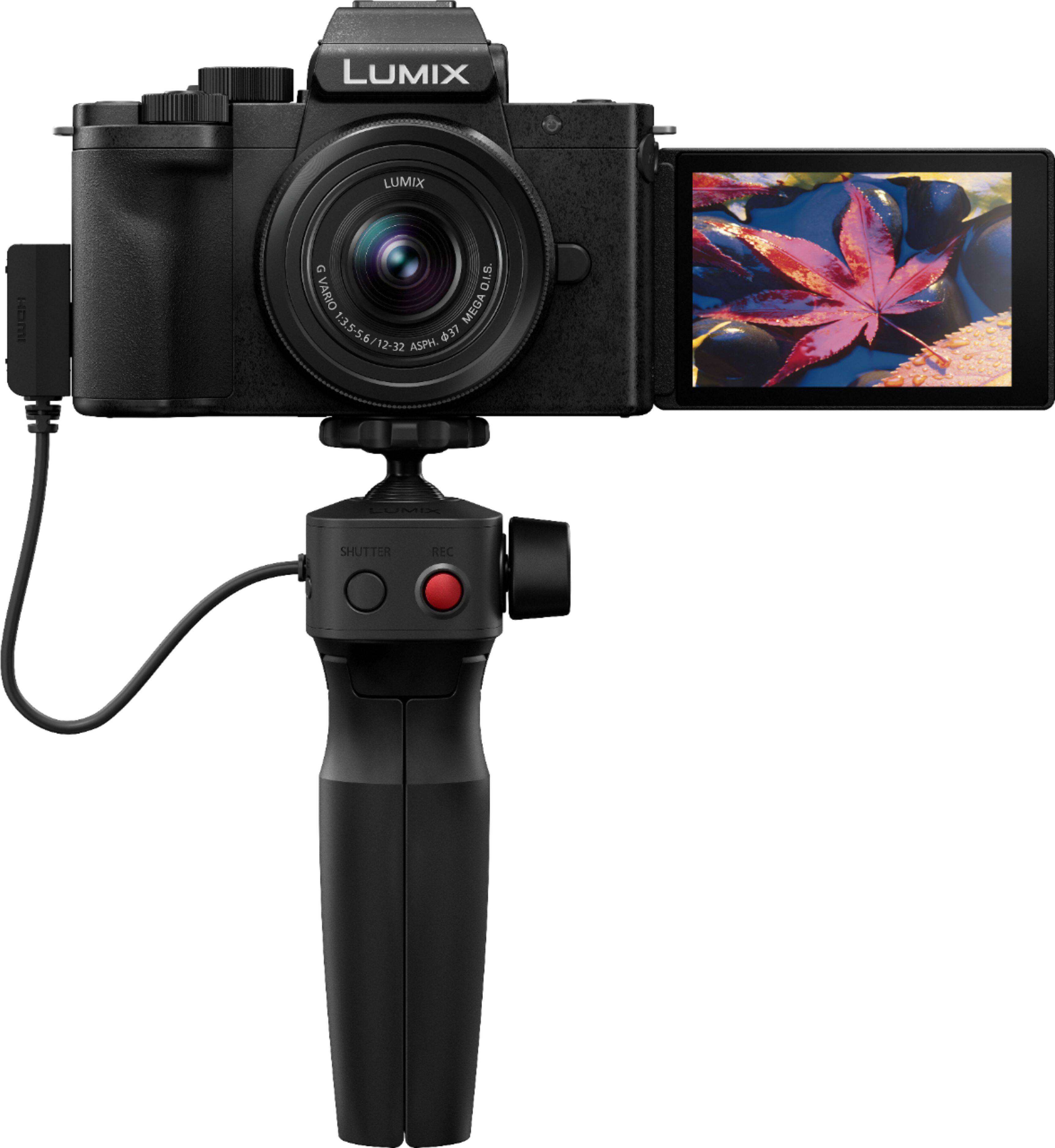 Alt View 12. Panasonic - LUMIX G100 Mirrorless Camera for Photo, 4K Video and Vlogging, 12-32mm Lens, Tripod Grip Bundle – DC-G100VK - Black.