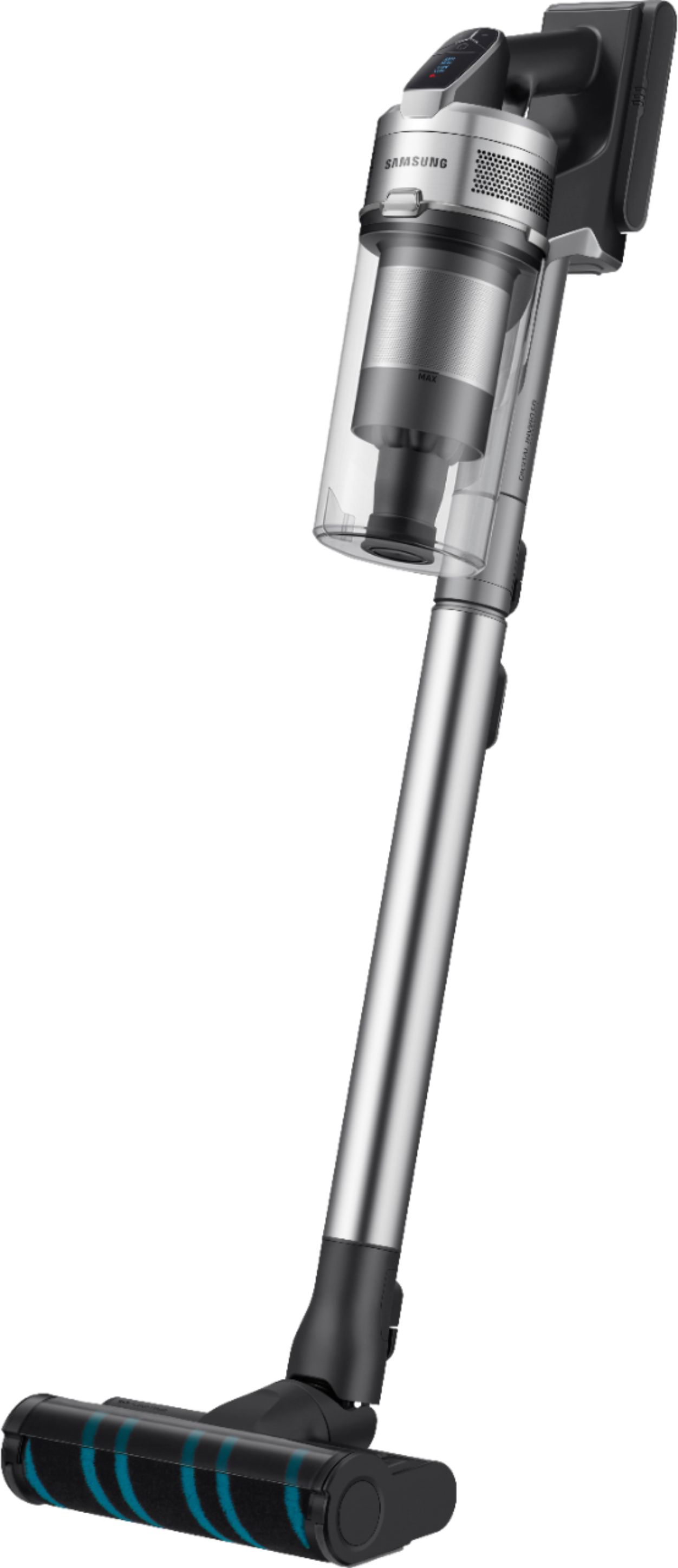 Angle View: Samsung - Jet™ 90 Complete Cordless Stick Vacuum with Dual Charging Station - ChroMetal with Silver Filter