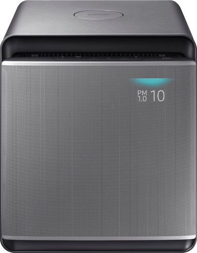 Samsung - Cube Smart Air Purifier with Wind-Free Air Purification - Honed Silver