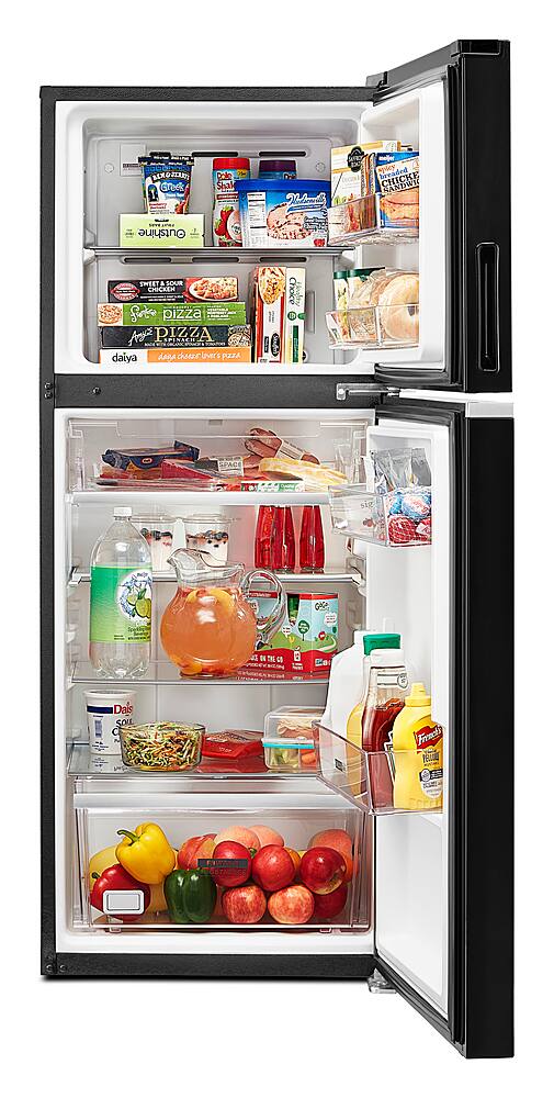 Alt View 3. Whirlpool - 11.6 Cu. Ft. Top-Freezer Counter-Depth Refrigerator with Infinity Slide Shelf - Black.