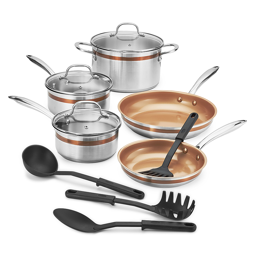 Sensio - Crux 12-Piece Cookware Set - Stainess Steel