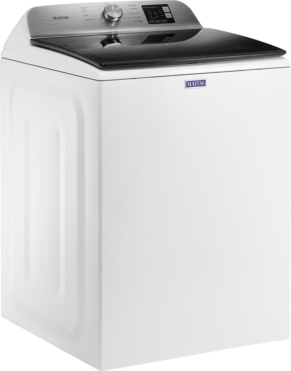 Angle View: Maytag - 4.8 Cu. Ft. Top Load Washer with Deep Fill Option - White