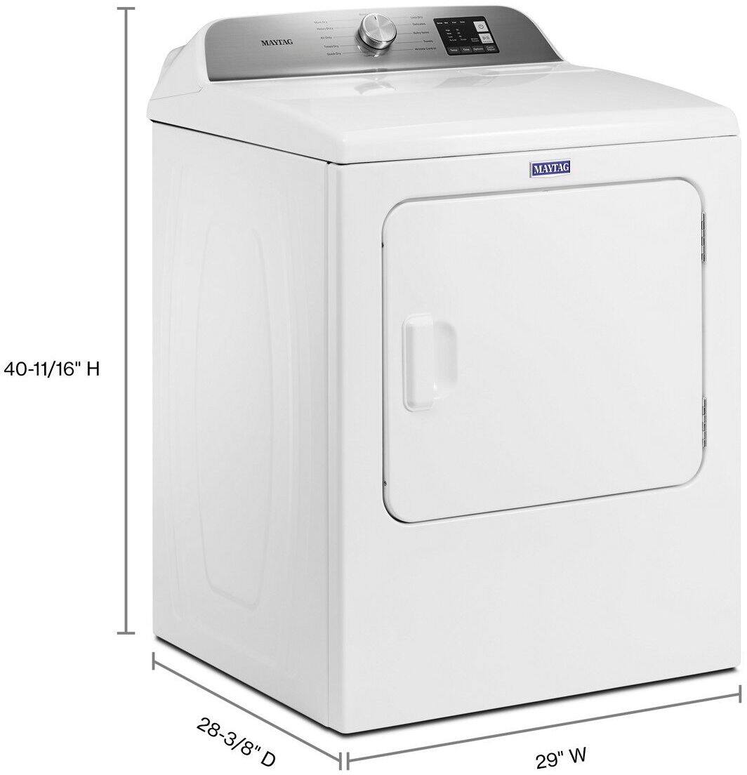 Alt View 1. Maytag - 7.0 Cu. Ft. Electric Dryer with Moisture Sensing - White.