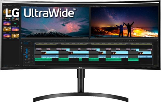 Front Zoom. LG - 38” UltraWide Curved WQHD+ IPS HDR10 Monitor (HDMI) - Black.