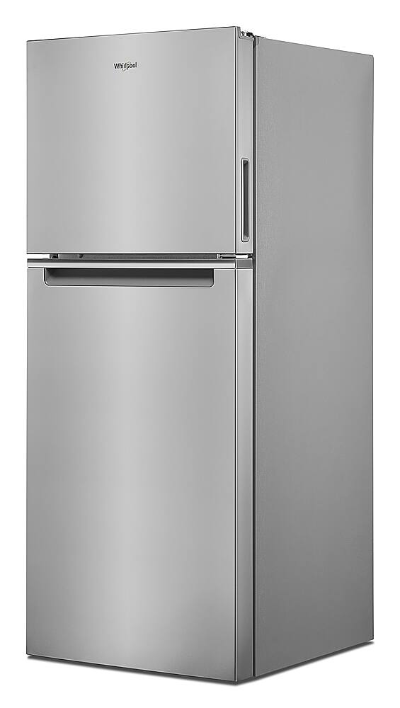 Angle. Whirlpool - 11.6 Cu. Ft. Top-Freezer Counter-Depth Refrigerator with Infinity Slide Shelf - Stainless Steel.