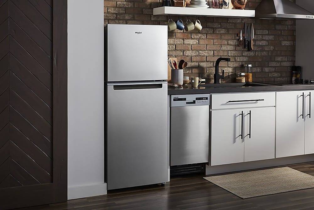 Alt View 12. Whirlpool - 11.6 Cu. Ft. Top-Freezer Counter-Depth Refrigerator with Infinity Slide Shelf - Stainless Steel.
