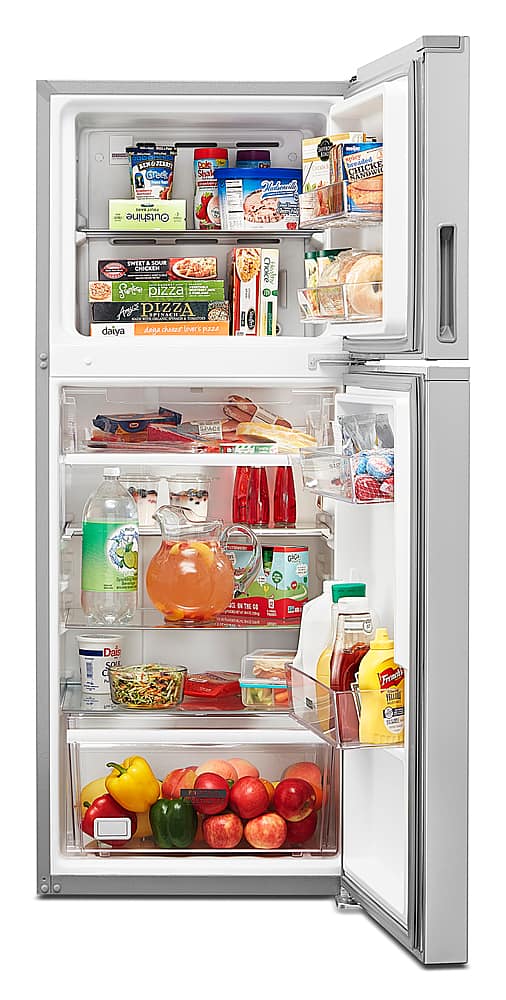 Alt View 2. Whirlpool - 11.6 Cu. Ft. Top-Freezer Counter-Depth Refrigerator with Infinity Slide Shelf - Stainless Steel.