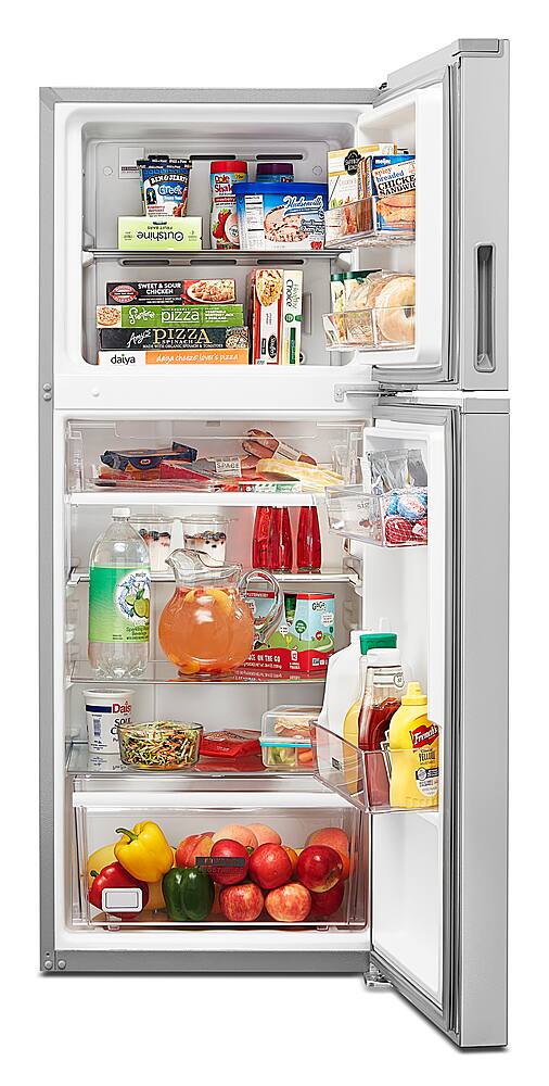 Alt View 2. Whirlpool - 11.6 Cu. Ft. Top-Freezer Counter-Depth Refrigerator with Infinity Slide Shelf - Stainless Steel.