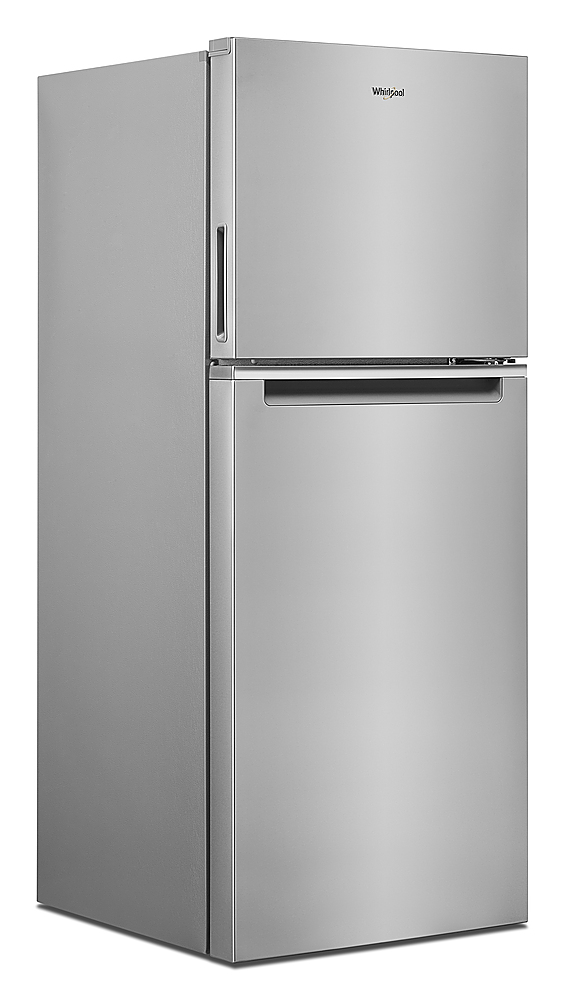 Left View: Whirlpool - 11.6 Cu. Ft. Top-Freezer Counter-Depth Refrigerator with Infinity Slide Shelf - Stainless steel
