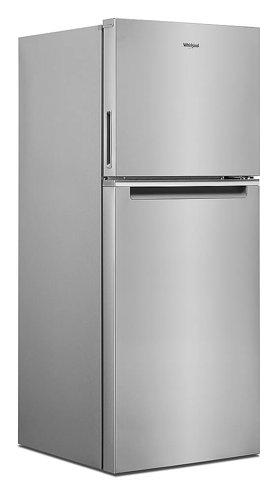 Left. Whirlpool - 11.6 Cu. Ft. Top-Freezer Counter-Depth Refrigerator with Infinity Slide Shelf - Stainless Steel.