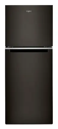 Front. Whirlpool - 11.6 Cu. Ft. Top-Freezer Counter-Depth Refrigerator with Infinity Slide Shelf - Black Stainless Steel.