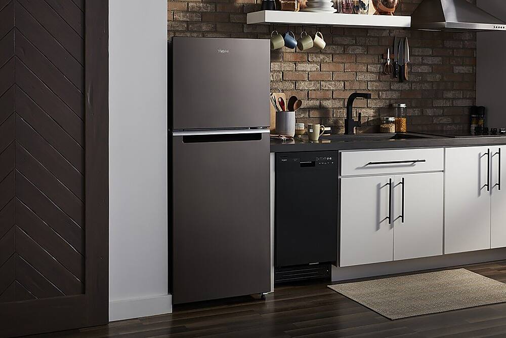 Alt View 13. Whirlpool - 11.6 Cu. Ft. Top-Freezer Counter-Depth Refrigerator with Infinity Slide Shelf - Black Stainless Steel.