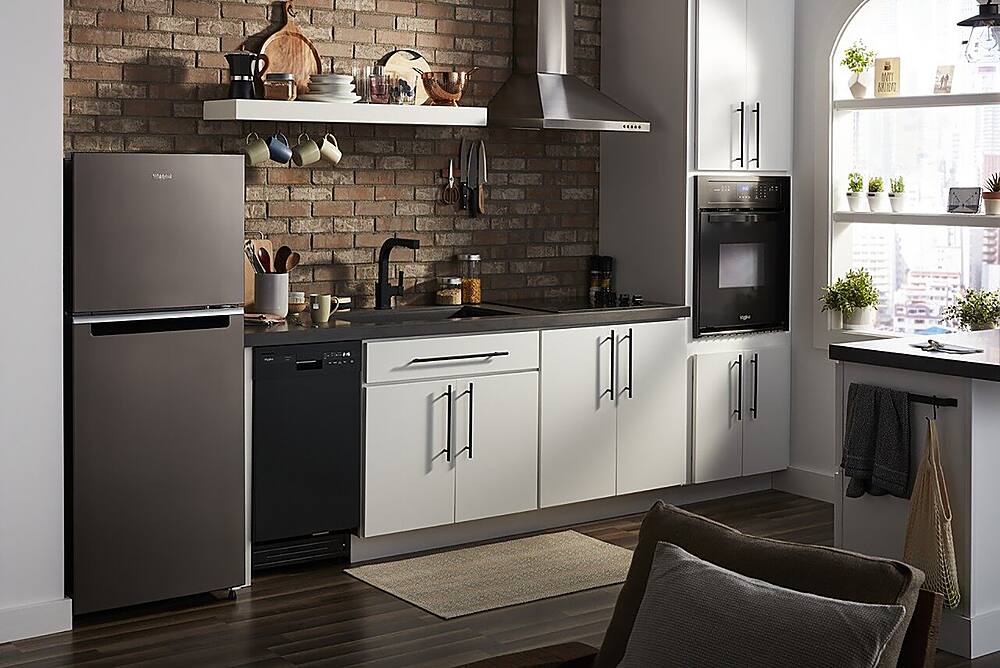 Alt View 14. Whirlpool - 11.6 Cu. Ft. Top-Freezer Counter-Depth Refrigerator with Infinity Slide Shelf - Black Stainless Steel.