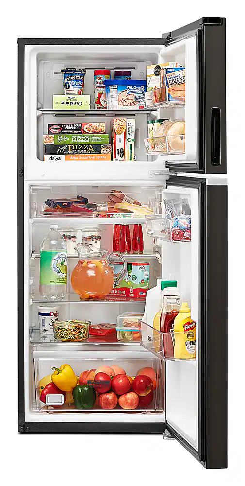 Alt View 3. Whirlpool - 11.6 Cu. Ft. Top-Freezer Counter-Depth Refrigerator with Infinity Slide Shelf - Black Stainless Steel.