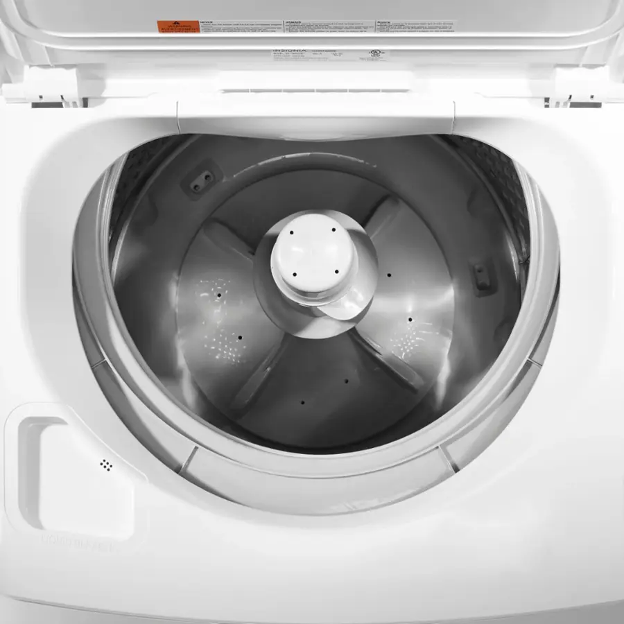 Insignia 3 7 cu ft high efficiency 12 cycle top loading washer white