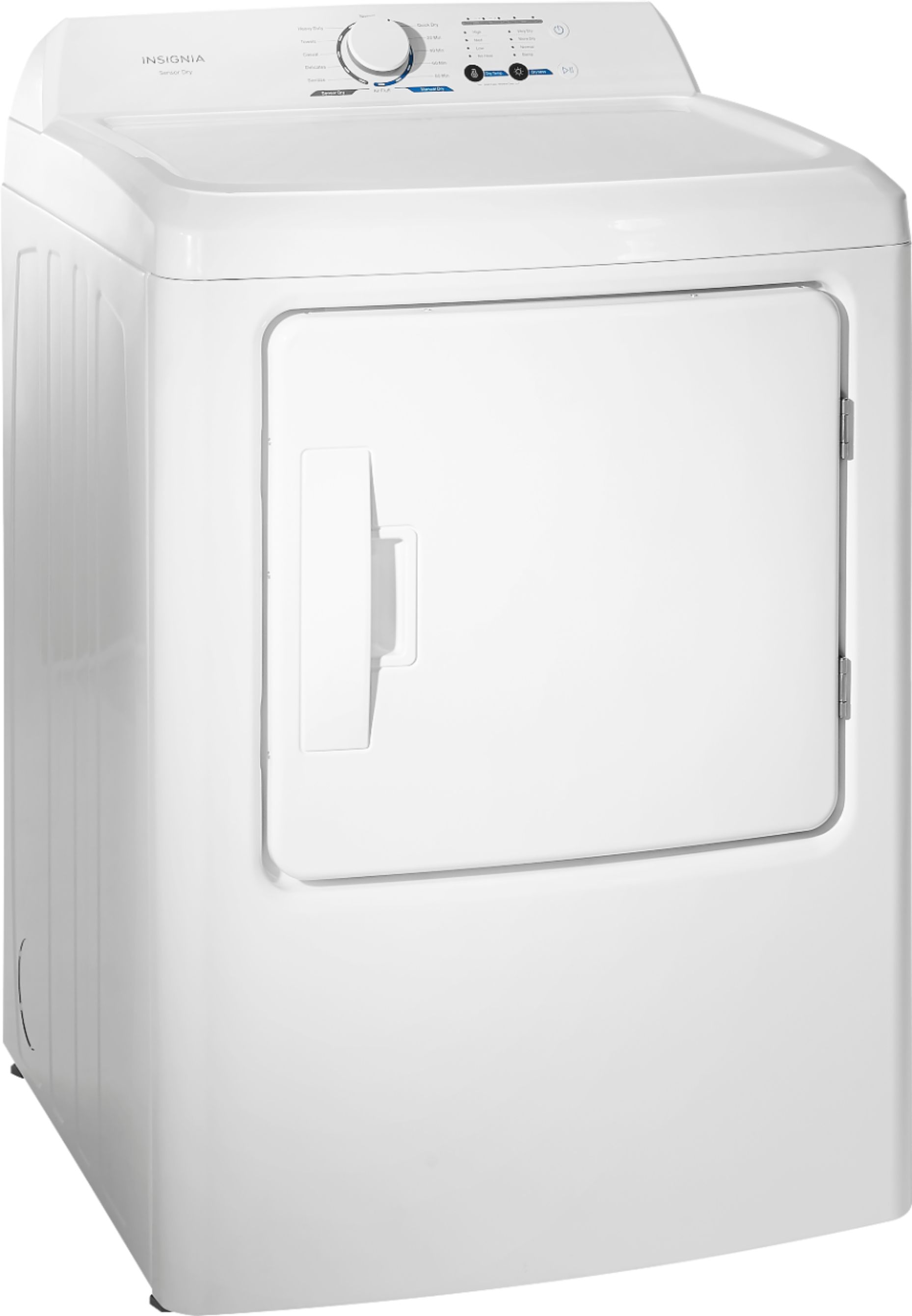 Angle View: Insignia™ - 6.7 Cu. Ft. 12-Cycle Electric Dryer - White