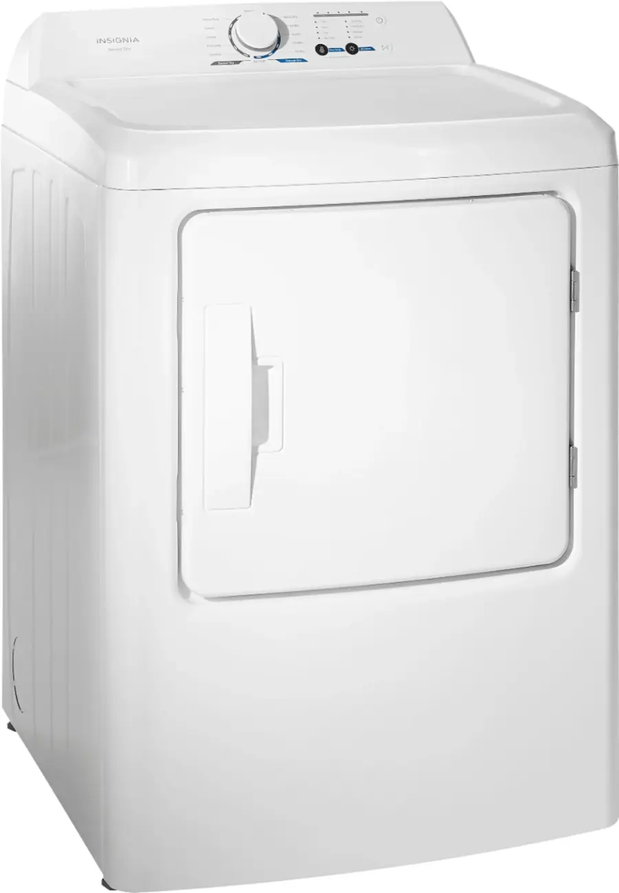 Angle. Insignia™ - 6.7 Cu. Ft. Electric Dryer with Sensor Dry - White.