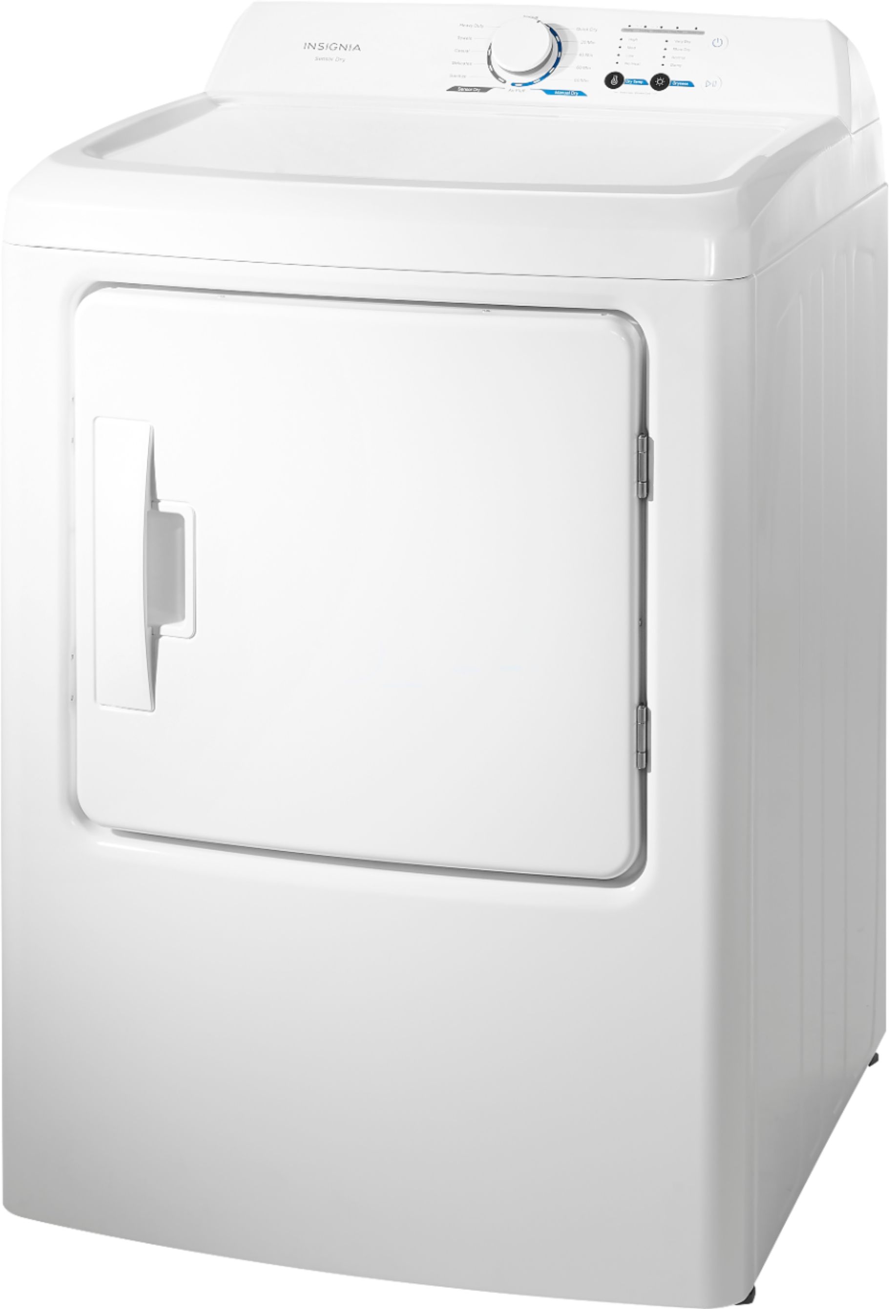 Left View: Insignia™ - 6.7 Cu. Ft. 12-Cycle Electric Dryer - White