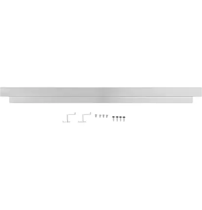 Front. Monogram - 27" Single Wall Oven Bottom Trim Flush Mount Trim Accessory - Silver.