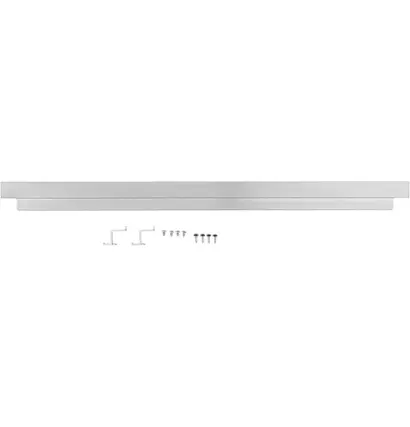 Front. Monogram - 30" Double Wall Oven Bottom Trim Flush Mount Trim Accessory - Silver.
