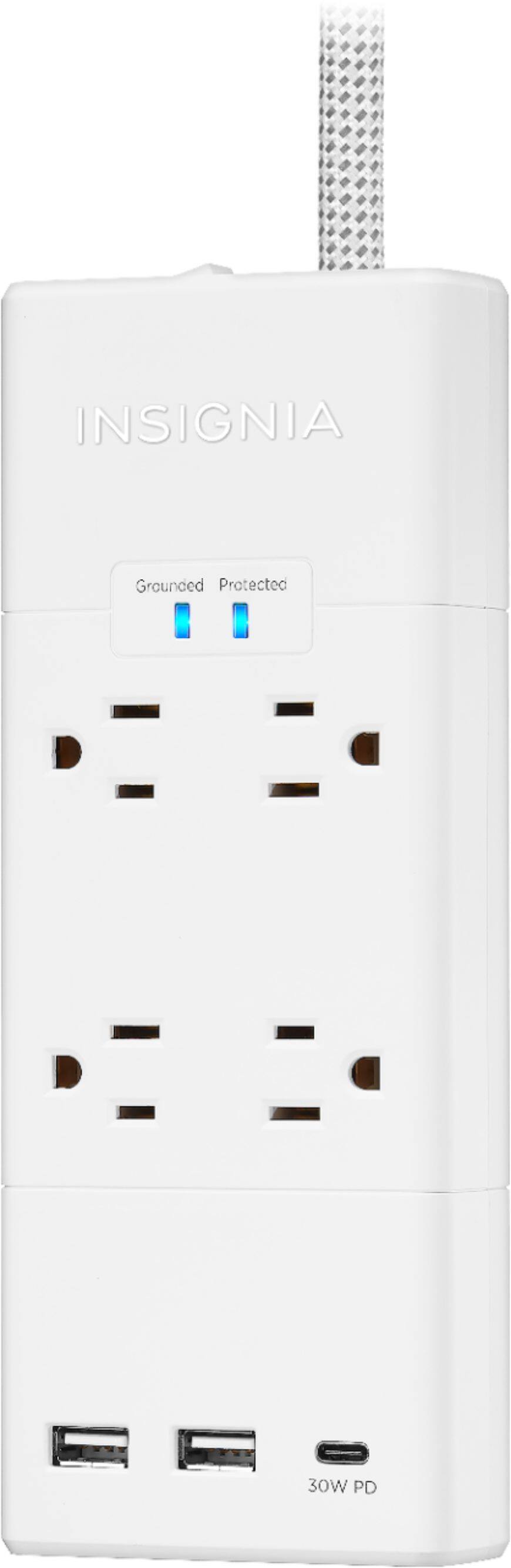 Alt View 12. Insignia™ - 4 Outlet/3 USB 1200 Joules Surge Protector Strip - White.