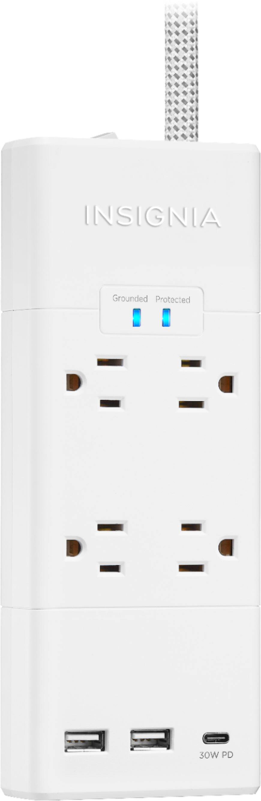 Alt View 13. Insignia™ - 4 Outlet/3 USB 1200 Joules Surge Protector Strip - White.