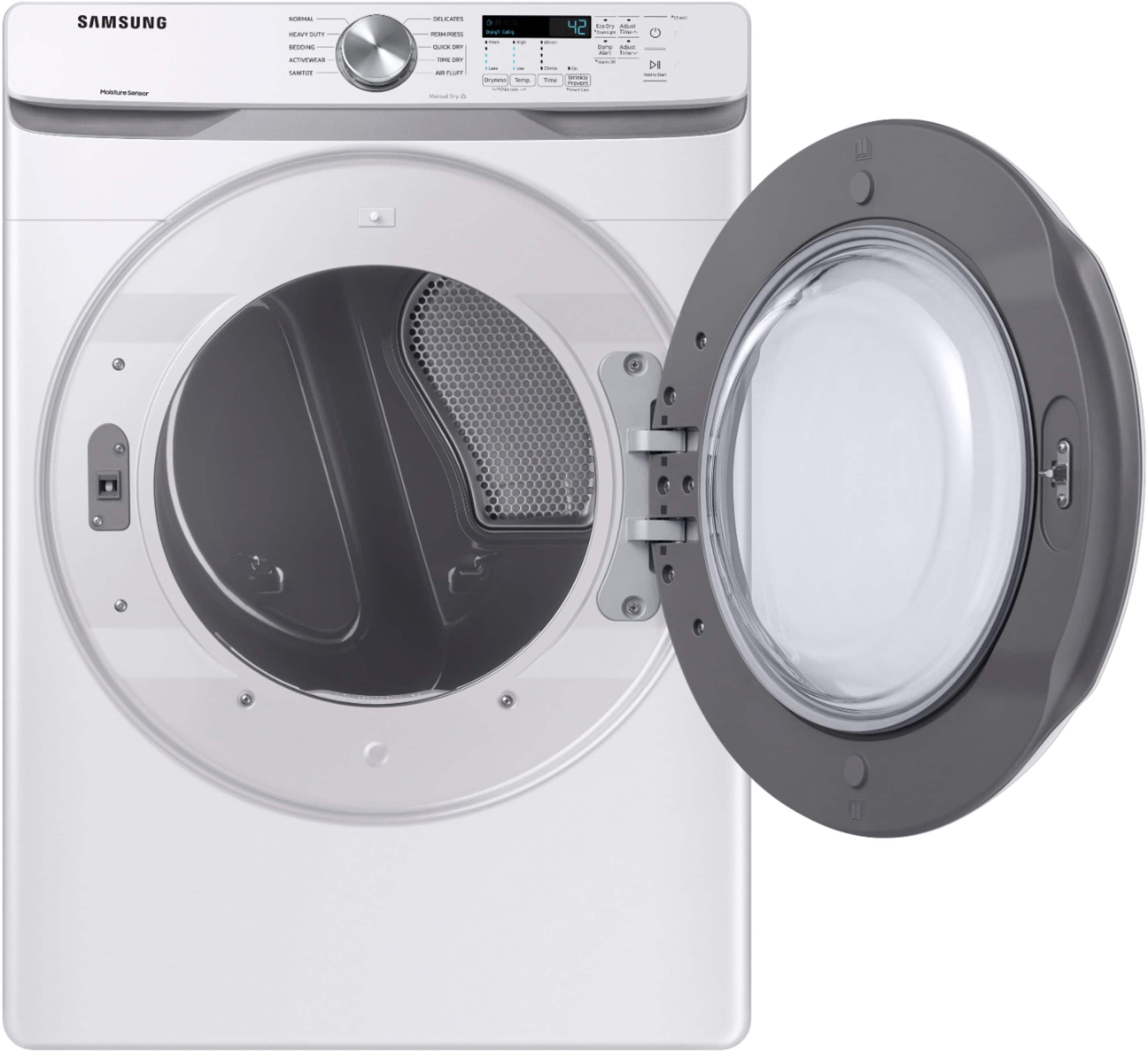 Alt View 1. Samsung - 7.5 Cu. Ft. Stackable Electric Dryer with Long Vent Drying - White.