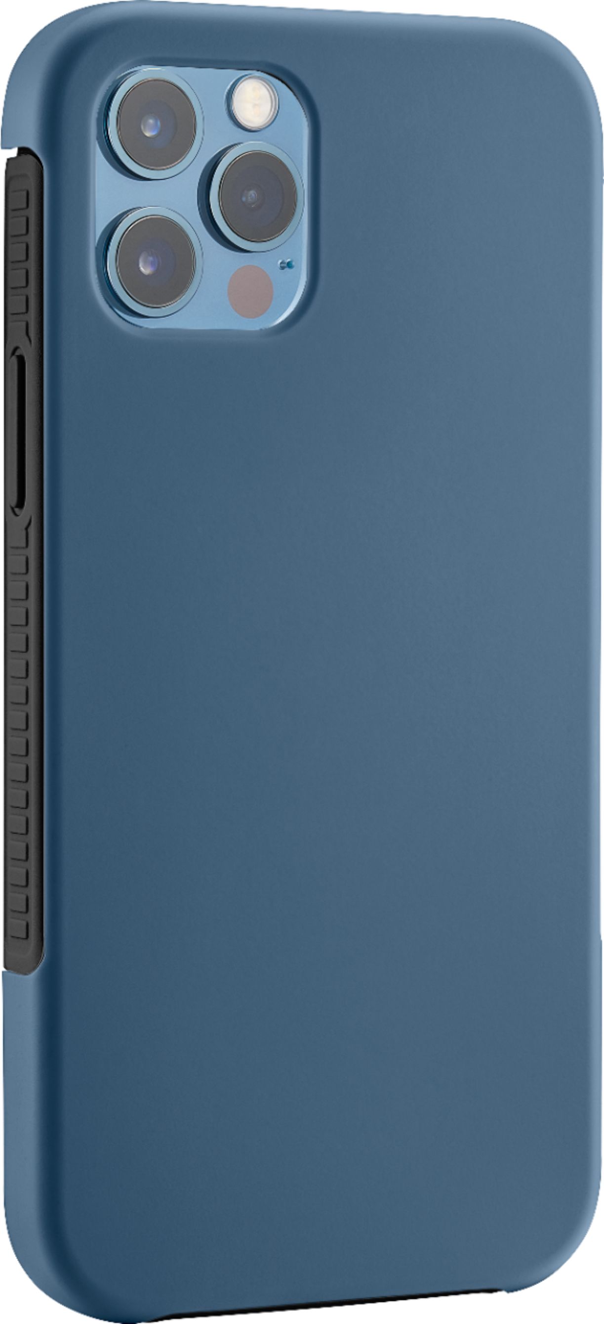 Angle View: Platinum™ - Dual-Layer Protective Phone Case for iPhone® 12 and iPhone® 12 Pro - Navy Blue