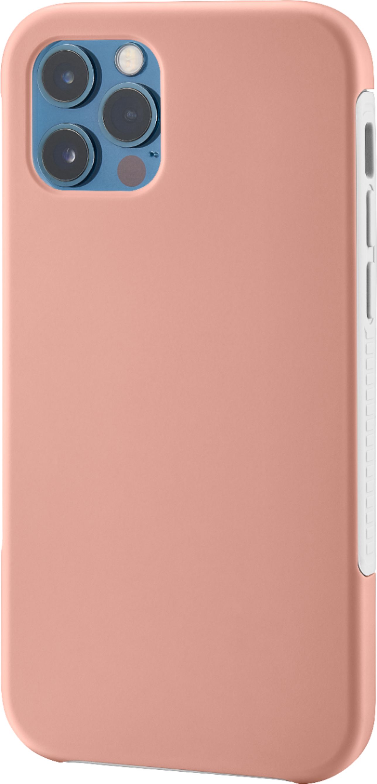Left View: Platinum™ - Dual-Layer Protective Phone Case for iPhone® 12 and iPhone® 12 Pro - Pink