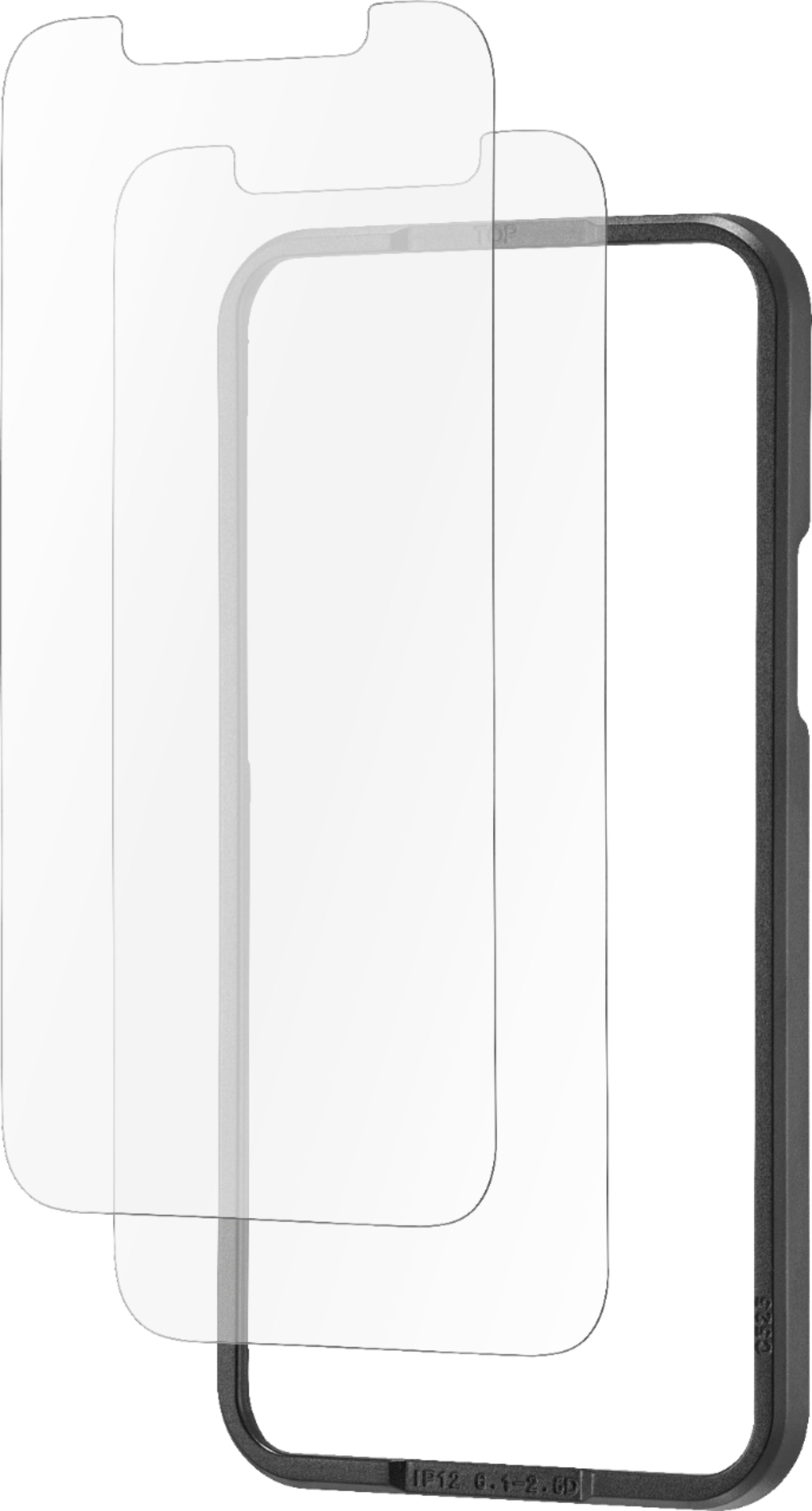 Angle View: Insignia™ - Tempered Glass Screen Protector for iPhone® 12 and iPhone® 12 Pro (2 Pack) - Clear