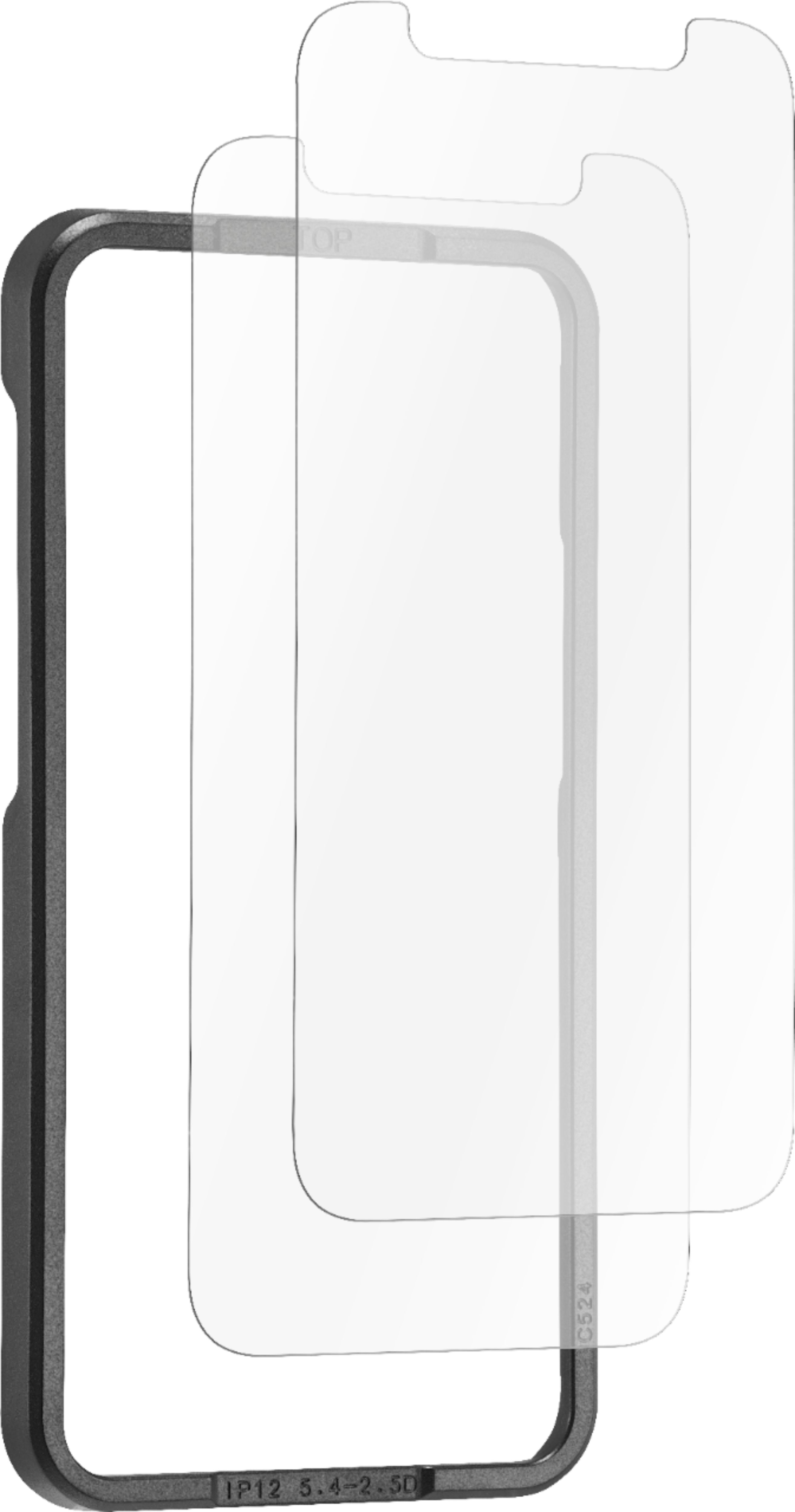 Left View: Insignia™ - Tempered Glass Screen Protector for iPhone® 12 Pro Max (2 Pack) - Clear
