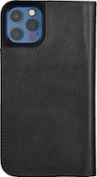 Platinum™ - Genuine Leather Wallet Folio for iPhone® 12 and iPhone® 12 Pro - Black - Front_Zoom