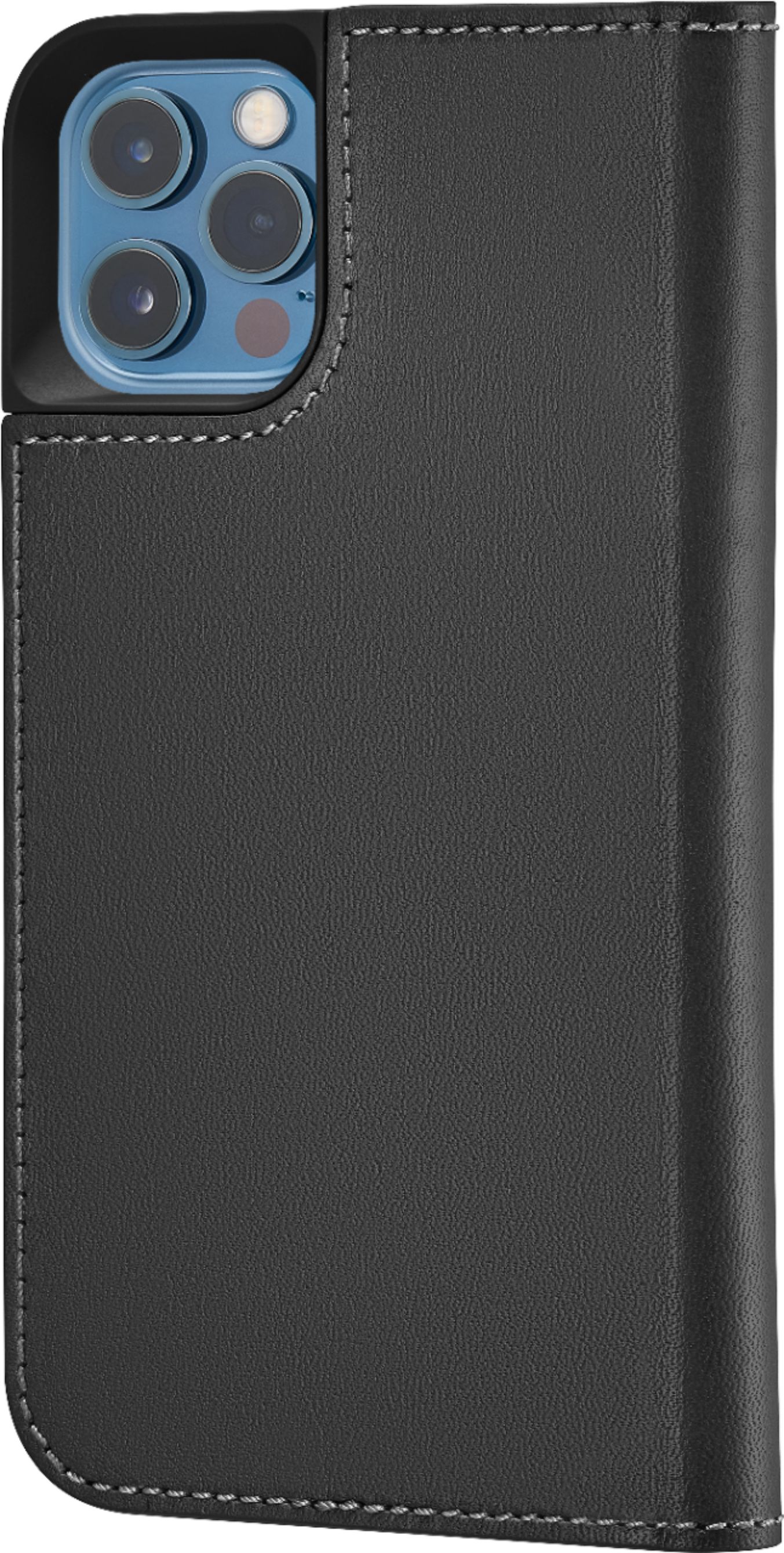 Best Buy: Platinum™ Genuine Leather Wallet Folio for iPhone® 12 and iPhone®  12 Pro Black PT-MAXIIMHLB