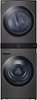 LG - 4.5 Cu. Ft. HE Smart Front Load Washer and 7.4 Cu. Ft. Gas Dryer WashTower with Steam and Built-In Intelligence - Black Steel