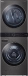 Front. LG - 4.5 Cu. Ft. HE Smart Front Load Washer and 7.4 Cu. Ft. Gas Dryer WashTower with Steam and Built-In Intelligence - Black Steel.