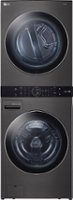 LG - 4.5 Cu. Ft. HE Smart Front Load Washer and 7.4 Cu. Ft. Gas Dryer WashTower with Steam and Built-In Intelligence - Black Steel - Front_Zoom