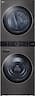 LG - 4.5 Cu. Ft. HE Smart Front Load Washer and 7.4 Cu. Ft. Gas Dryer WashTower with Steam and Built-In Intelligence - Black Steel