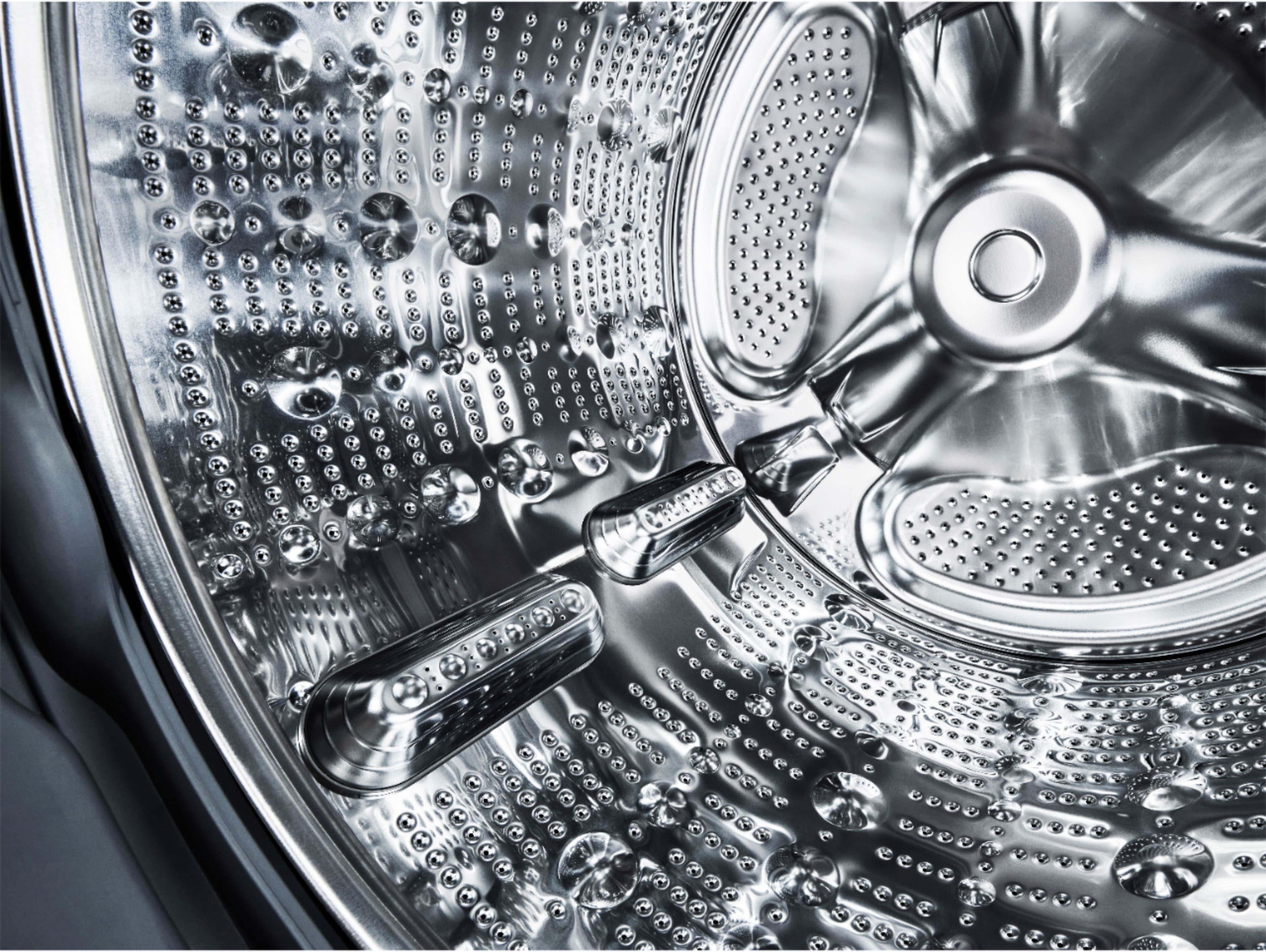 Alt View 22. LG - 4.5 Cu. Ft. HE Smart Front Load Washer and 7.4 Cu. Ft. Gas Dryer WashTower with Steam and Built-In Intelligence - Black Steel.