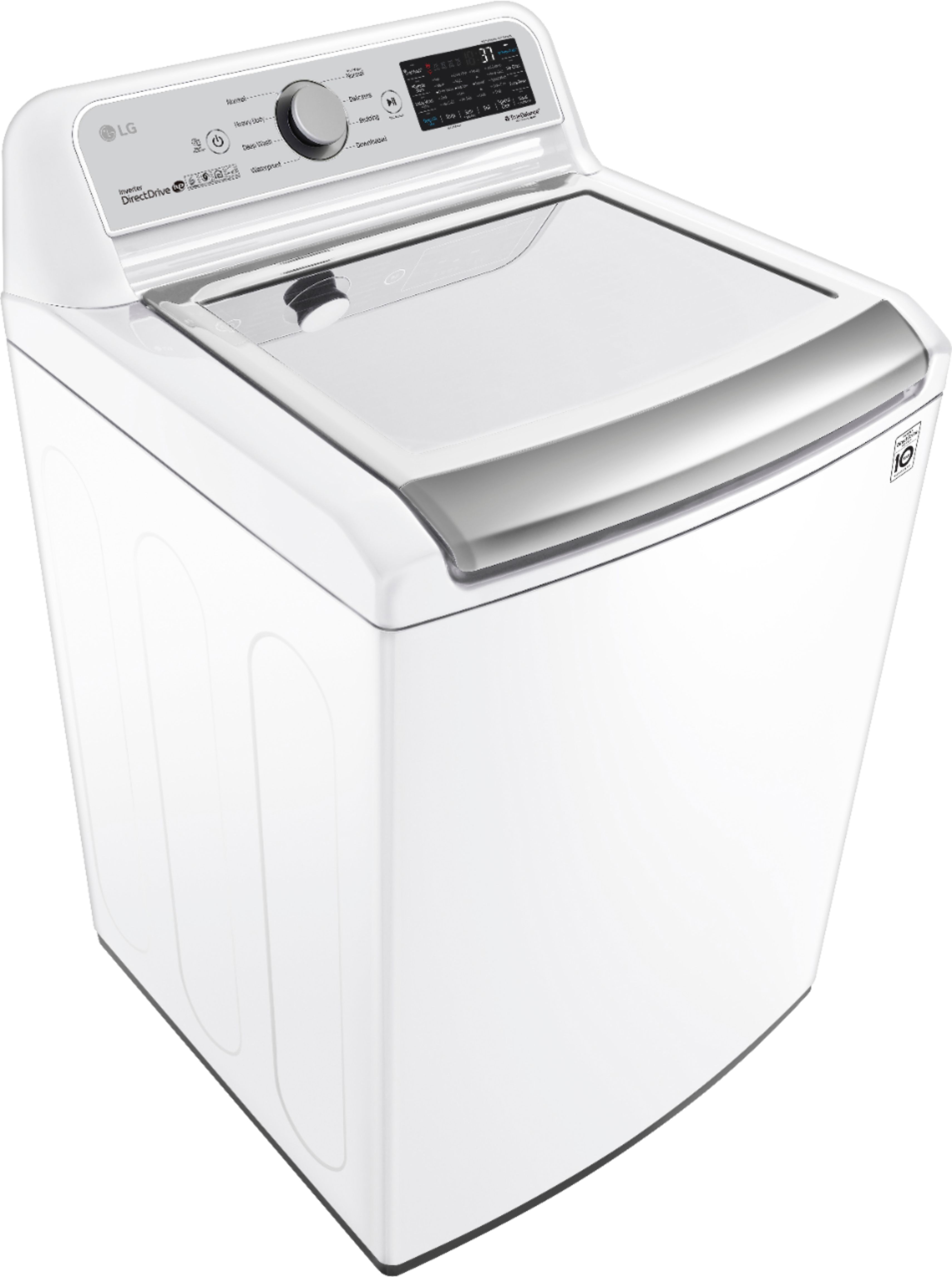 Angle View: LG - 4.8 Cu. Ft. High-Efficiency Top Load Washer with 4-Way Agitator and TurboWash 3D - White