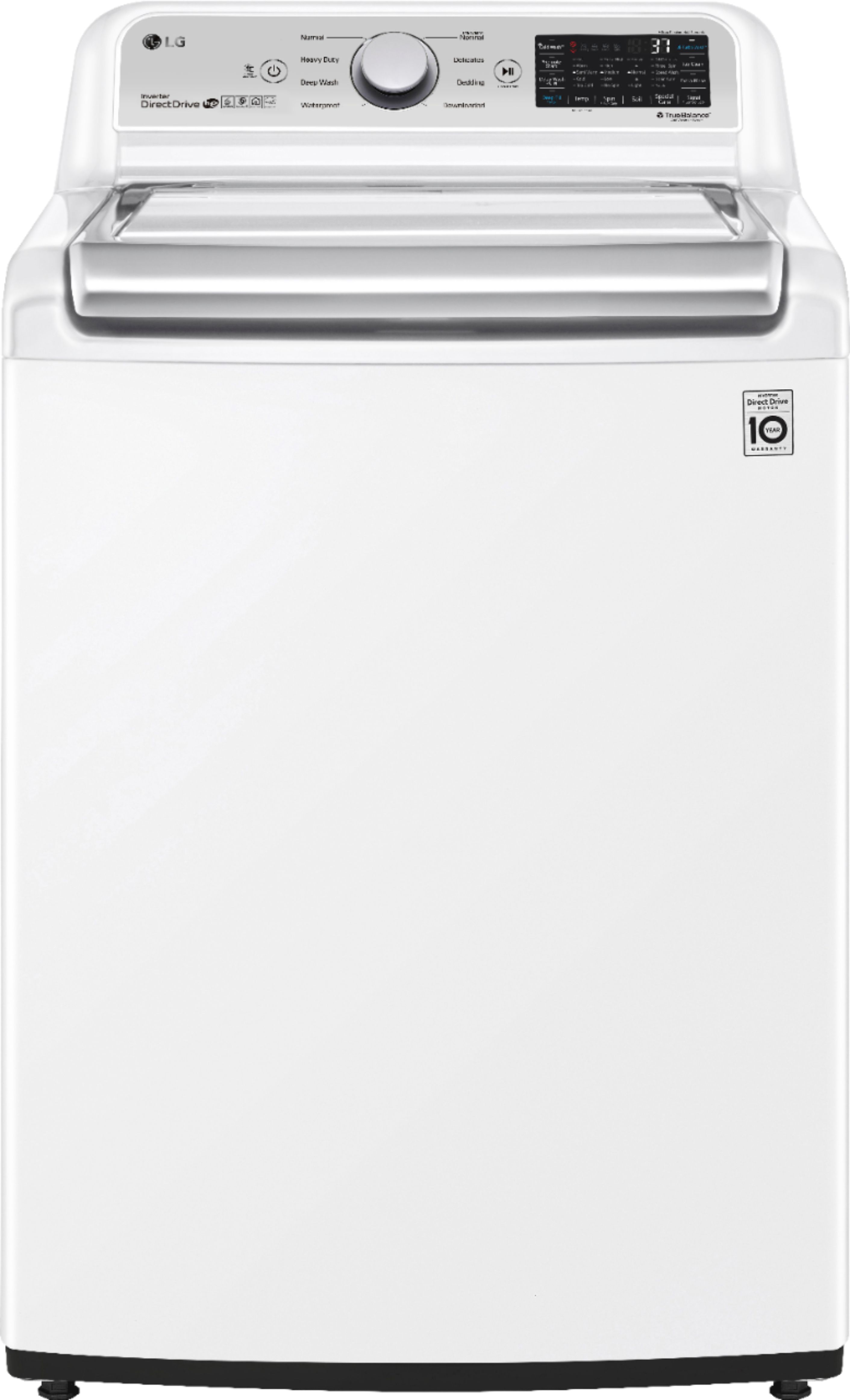 LG 27 in. 4.8 cu. ft. Top Load Washer with 4-Way Agitator & TurboDrum  Technology - White