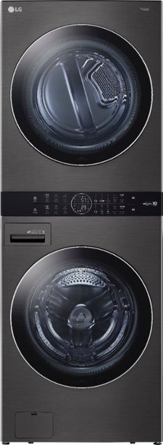 Front Zoom. LG - 4.5 Cu. Ft. HE Smart Front Load Washer and 7.4 Cu. Ft. Electric Dryer WashTower with Steam and Built-In Intelligence - Black Steel.