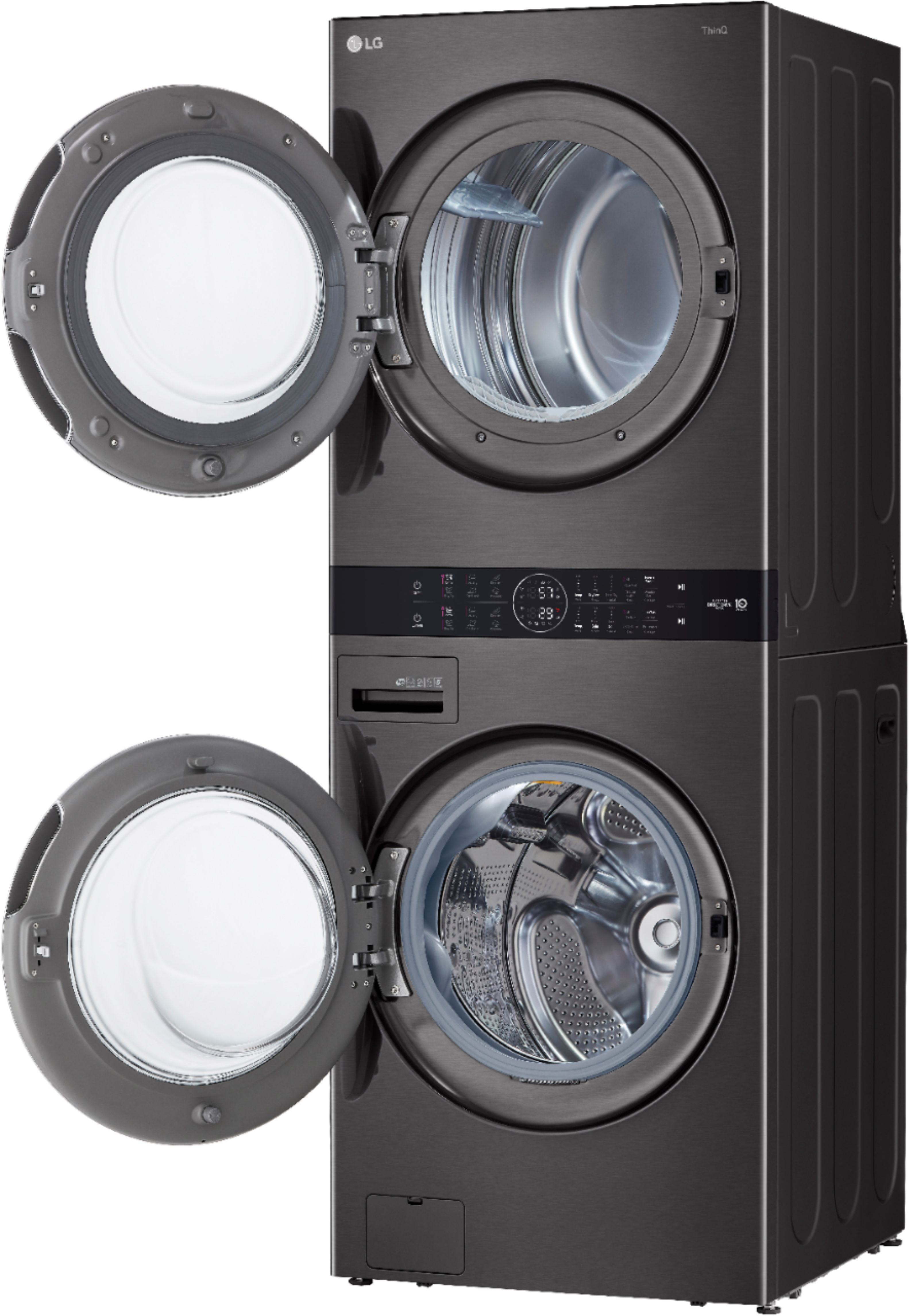 LG 4.5 Cu. Ft. Washer Load Steel with Intelligence Cu. Steam WashTower Built-In 7.4 - WKEX200HBA Buy and Ft. Best Dryer Front Black and HE Electric Smart
