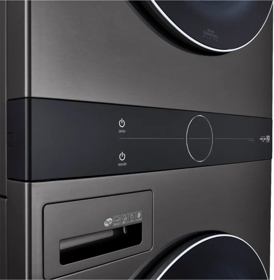 Alt View 16. LG - 4.5 Cu. Ft. HE Smart Front Load Washer and 7.4 Cu. Ft. Electric Dryer WashTower with Steam and Built-In Intelligence - Black Steel.