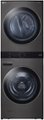 Alt View Zoom 1. LG - 4.5 Cu. Ft. HE Smart Front Load Washer and 7.4 Cu. Ft. Electric Dryer WashTower with Steam and Built-In Intelligence - Black Steel.