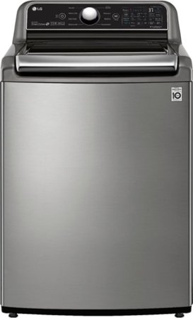 LG - 4.8 Cu. Ft. High-Efficiency Top-Load Washer with 4-Way Agitator and TurboWash 3D - Graphite steel