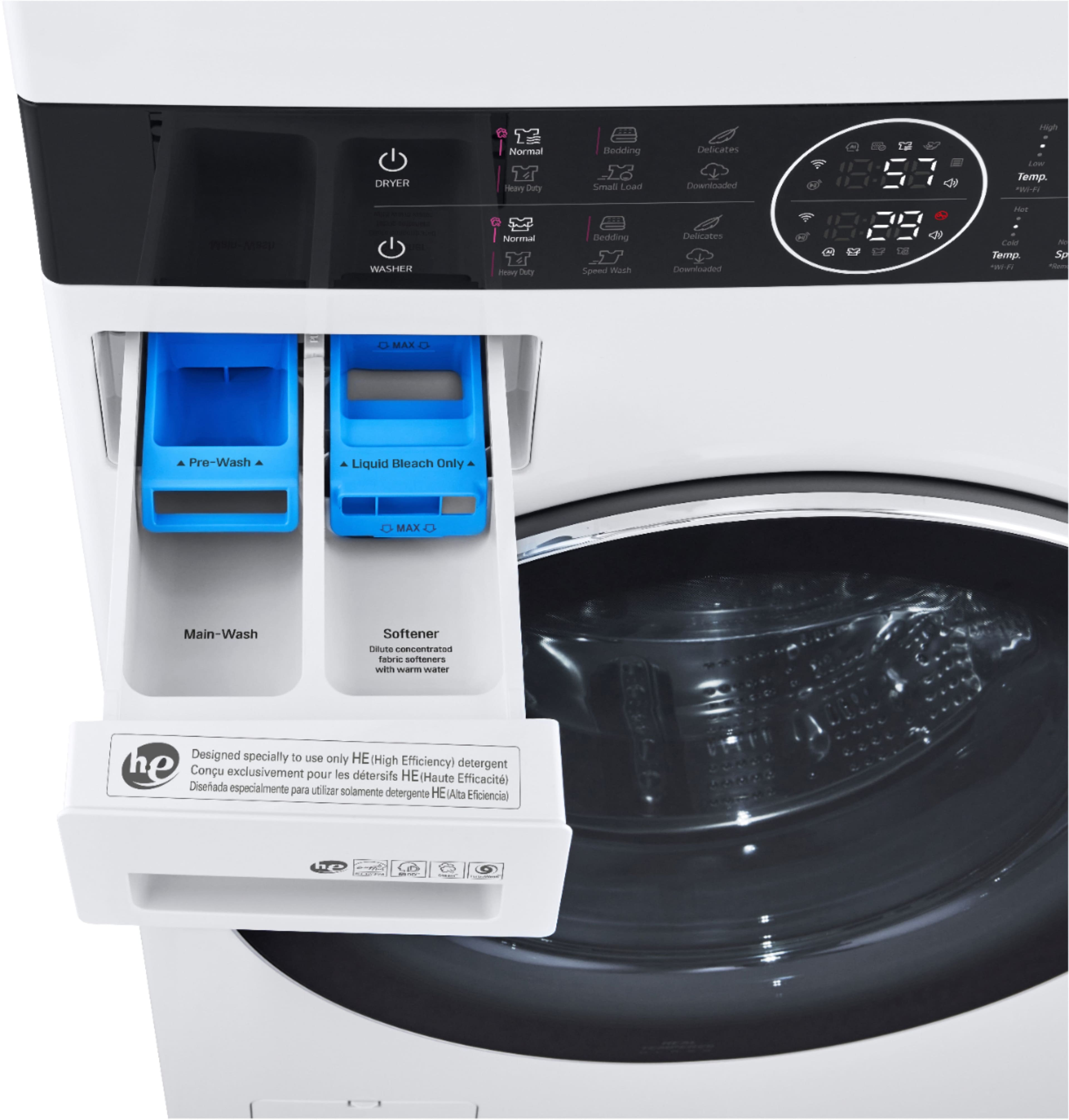 Alt View 16. LG - 4.5 Cu. Ft. HE Smart Front Load Washer and 7.4 Cu. Ft. Gas Dryer WashTower with Steam and Built-In Intelligence - White.